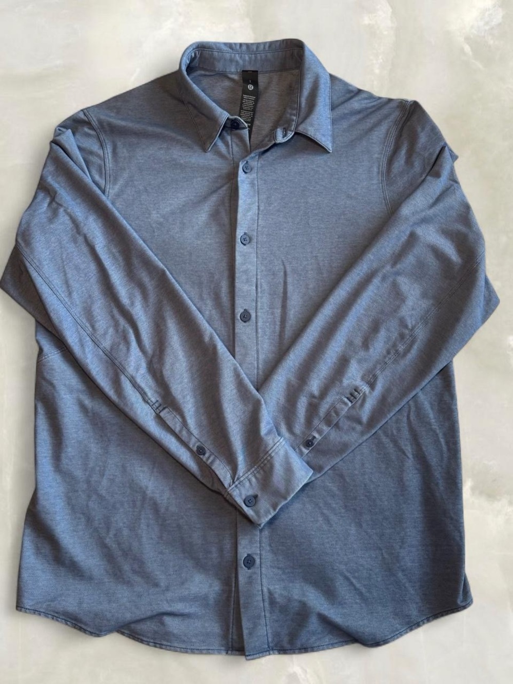 Lululemon Commission Button-up Long-Sleeve Shirt in Enzyme Dye Club Blue